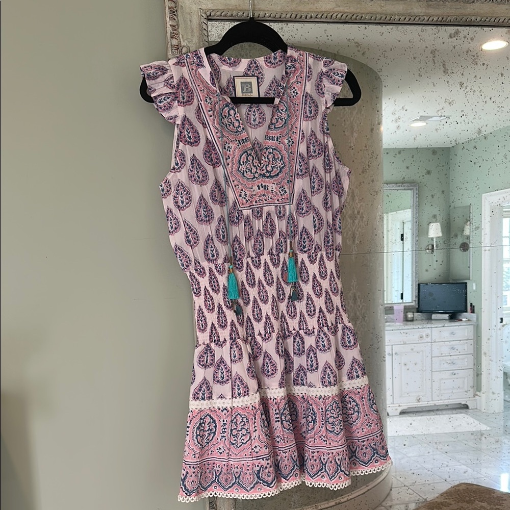 Pink and Purple Ruffled Tiered Mini Dress